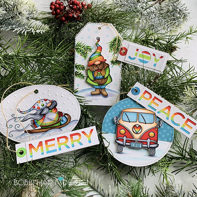 Merry, Peace and Joy Holiday Tags