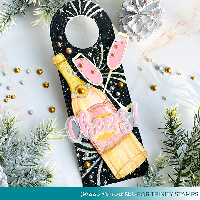 Champagne and Cheers Bottle Tag