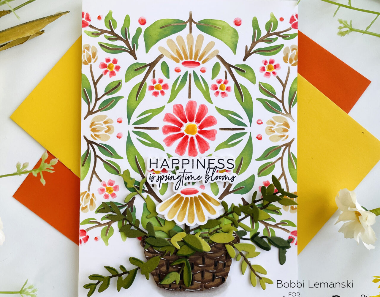 Growing in Happiness With Folk Art Daisy Stencil