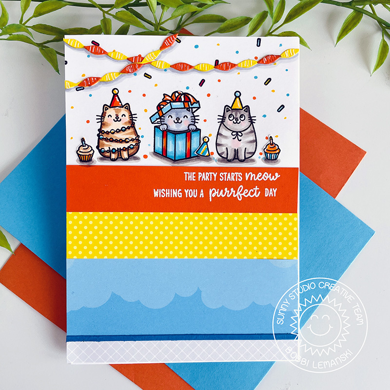 Birthday Cat by Sunny Studio Stamps